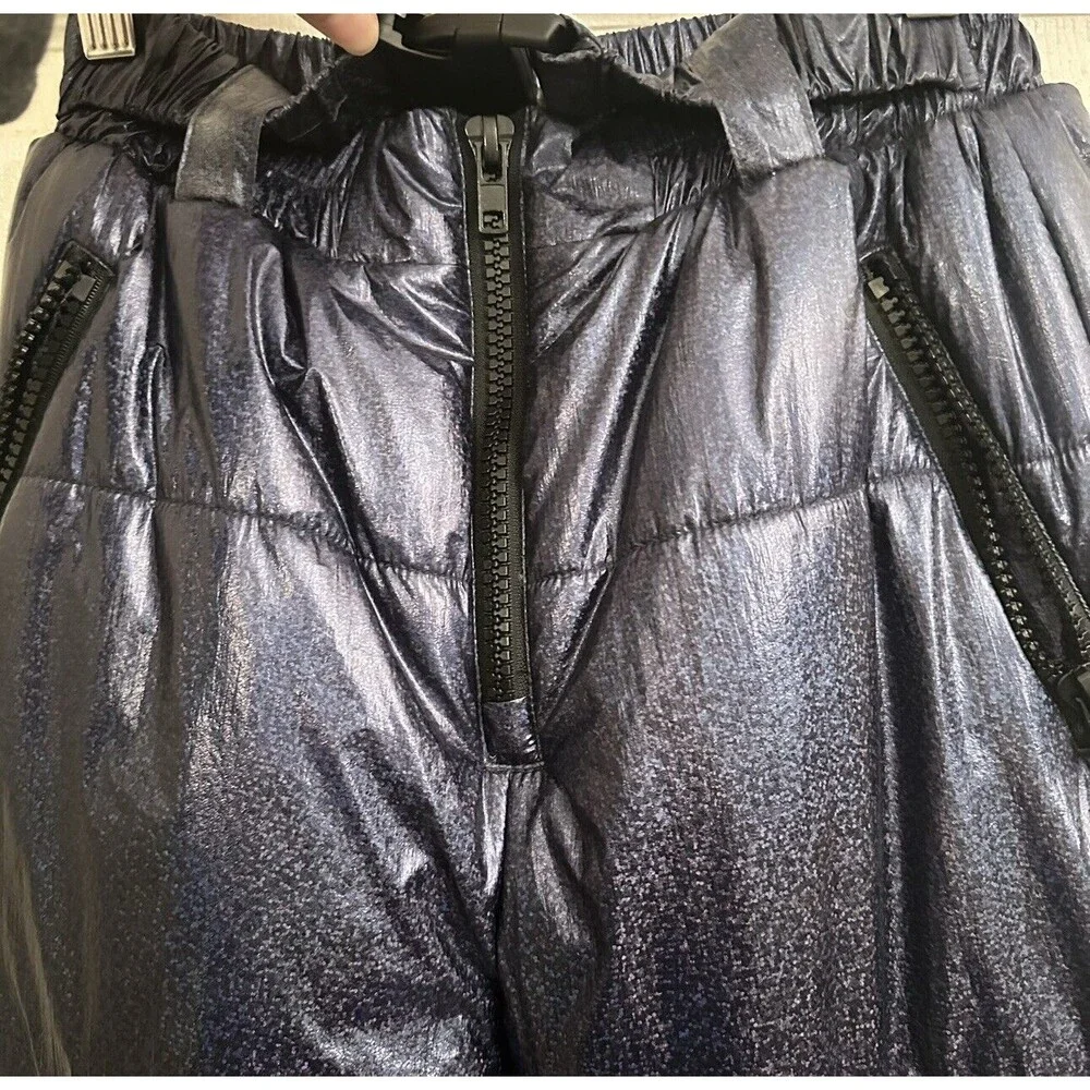 Clubb Exx metallic Blue Ski Snow Pants Xs Dollz Kill Iridescent‎ Puffer Shimmery